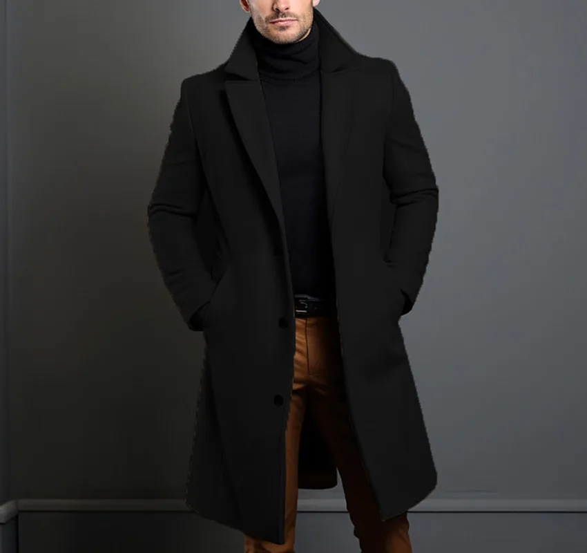 Manteau long élégant avec poches et style polyvalent - Image 2