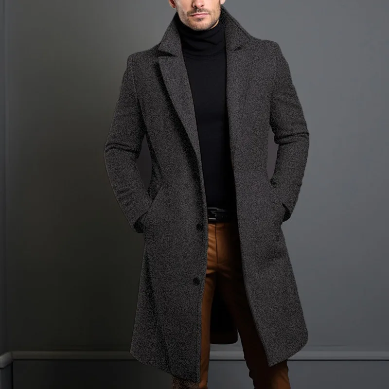 Manteau long élégant avec poches et style polyvalent - Image 3