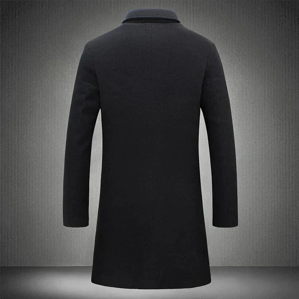 Manteau long élégant avec poches et style polyvalent - Image 4