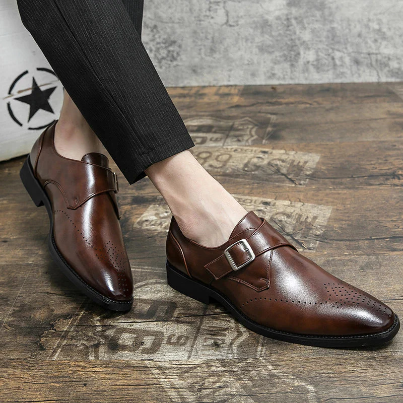 Chaussures slip-on bout pointu talon carré avec bride - Image 4