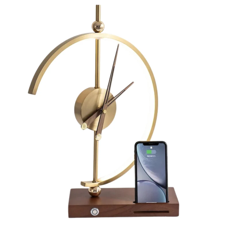 Lampe de bureau avec horloge et chargeur sans fil