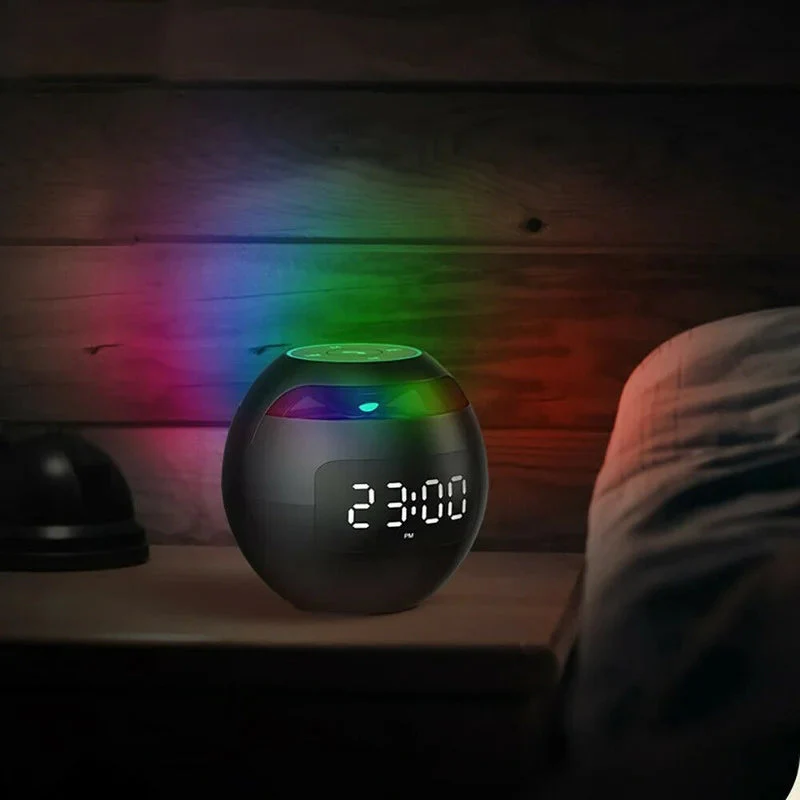 Réveil LED rond avec haut-parleur Bluetooth - Image 5