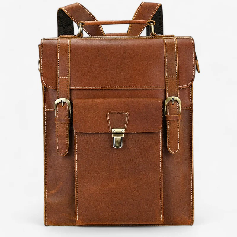 Sac à dos en cuir grande capacité avec sangle réglable à boucle