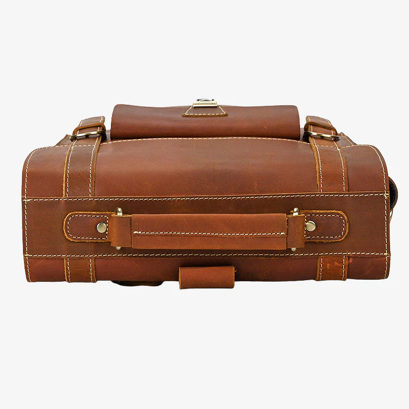 Sac à dos en cuir grande capacité avec sangle réglable à boucle - Image 4