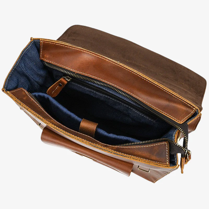 Sac à dos en cuir grande capacité avec sangle réglable à boucle - Image 5
