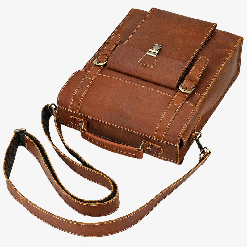 Sac à dos en cuir grande capacité avec sangle réglable à boucle - Image 6