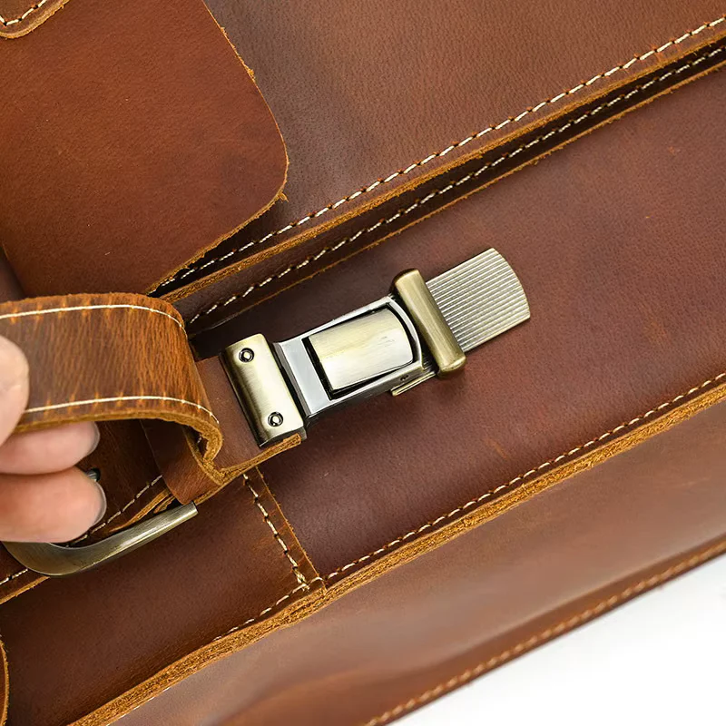 Sac à dos en cuir grande capacité avec sangle réglable à boucle - Image 7