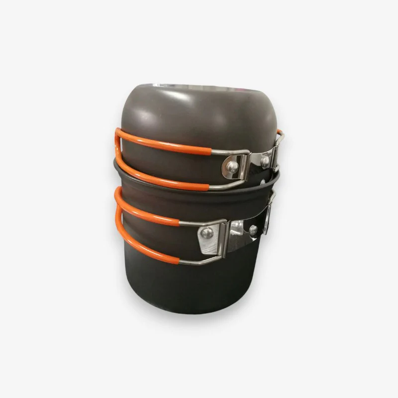 Set de cuisine pliable camping avec couvercle et sac de transport - Image 2