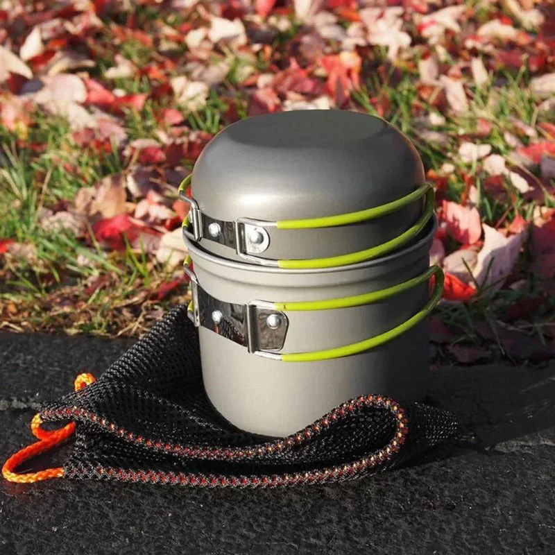 Set de cuisine pliable camping avec couvercle et sac de transport - Image 4