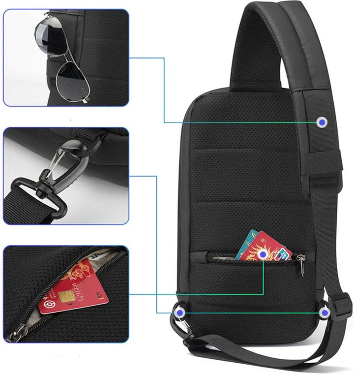 Sac bandoulière TravelEase étanche avec port USB - Image 3
