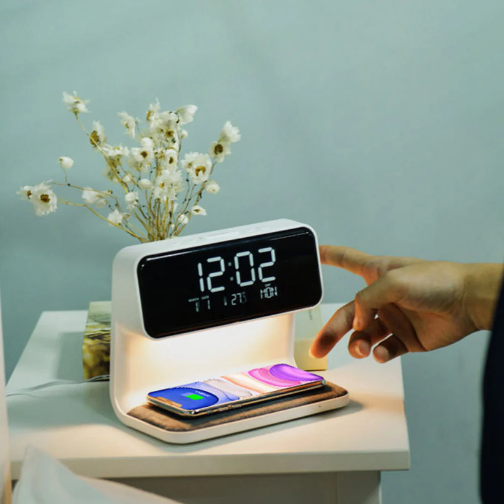 Lampe de table LED 3-en-1 tactile avec horloge - Image 4
