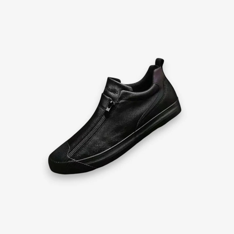Chaussures bout rond semelle plate avec fermeture éclair latérale - Image 2