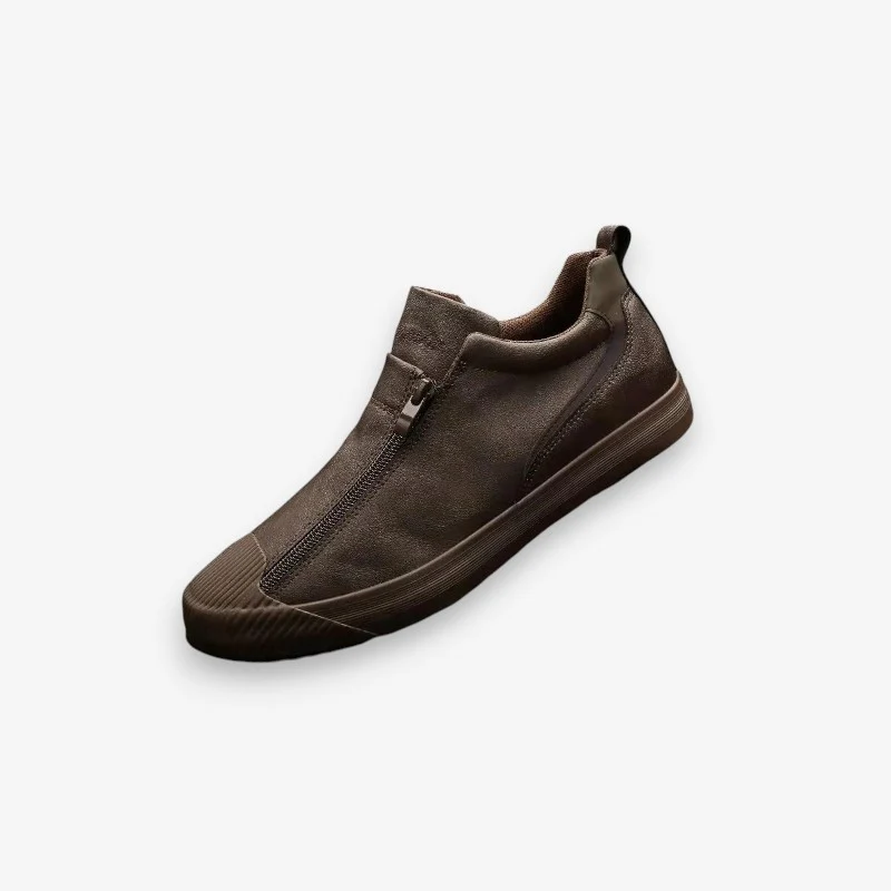 Chaussures bout rond semelle plate avec fermeture éclair latérale - Image 3