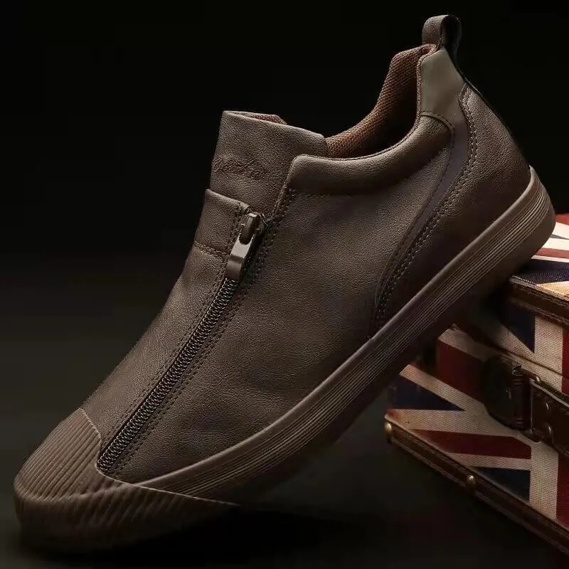 Chaussures bout rond semelle plate avec fermeture éclair latérale - Image 8