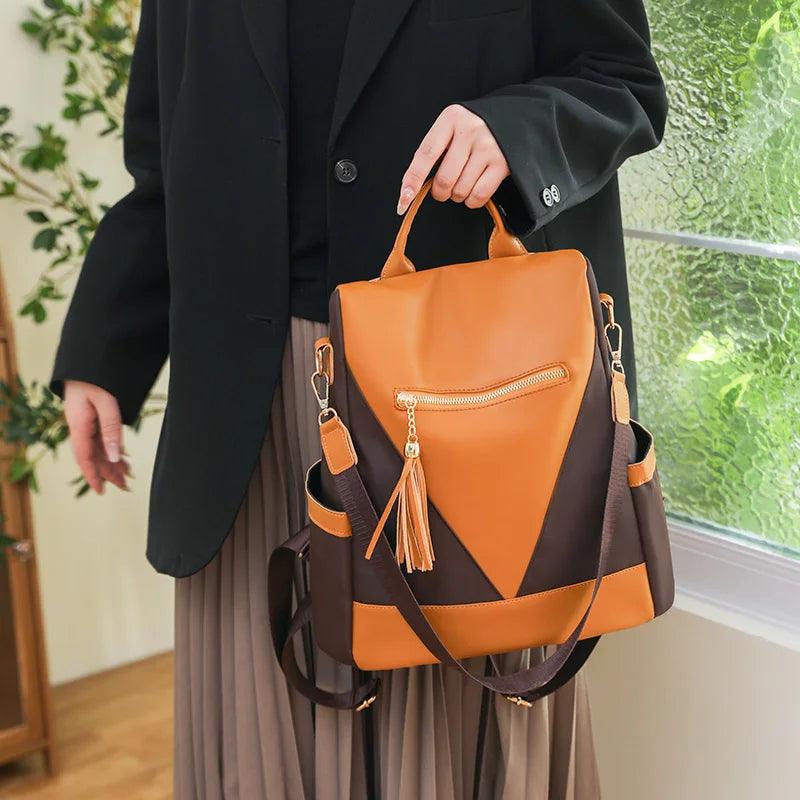 Valencia - Sac à dos voyage patchwork avec pendentif à franges