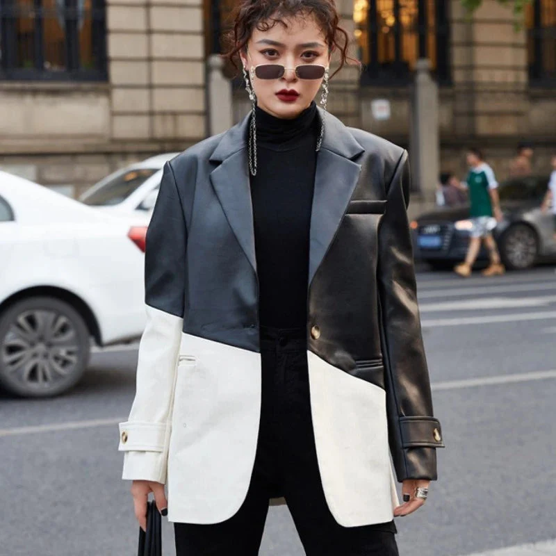 Valencia Veste femme col à revers en cuir - Image 2
