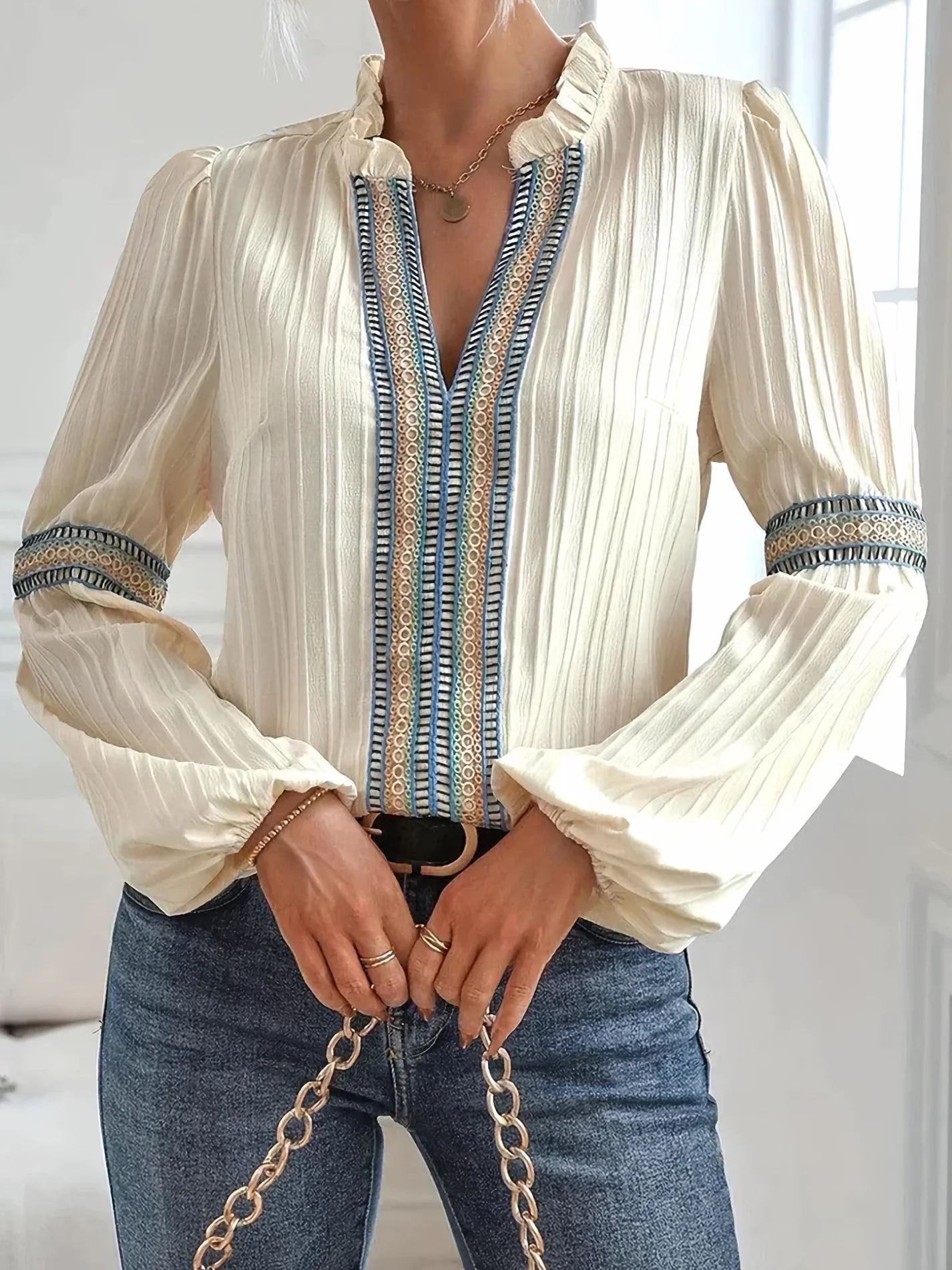 Vespera - Chemise plissée élégante