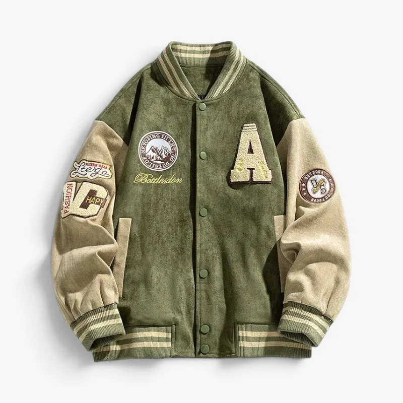 Veste Bomber Boutonnée Manches Longues avec Poches