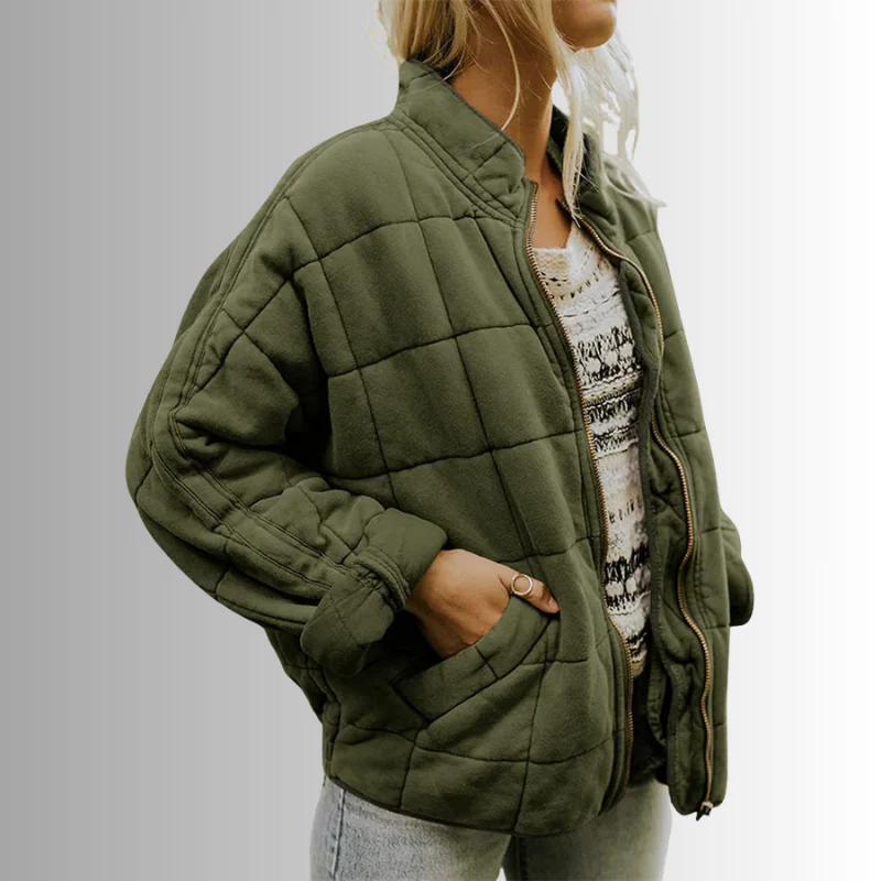 Veste femme manches longues zippée col montant - Image 10
