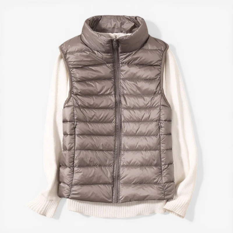 Veste sans manches femme zippée col montant