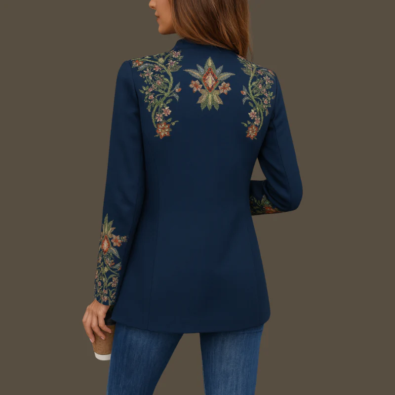 Veya – Veste à manches longues imprimée à fleurs avec boutons décoratifs - Image 4