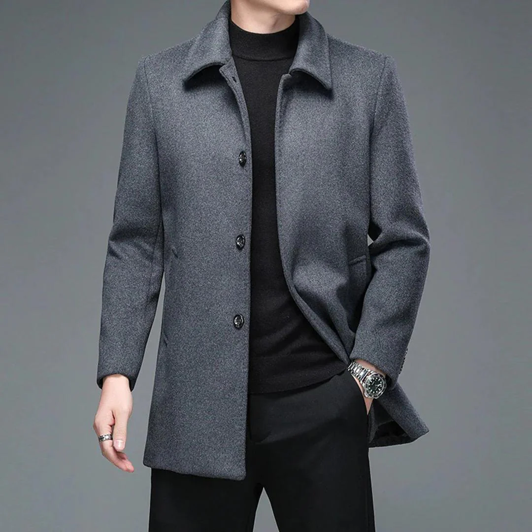 Manteau d'hiver avec fermeture à boutons et col montant - Image 2
