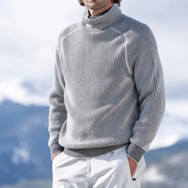 Pull à col roulé côtelé homme - Image 3