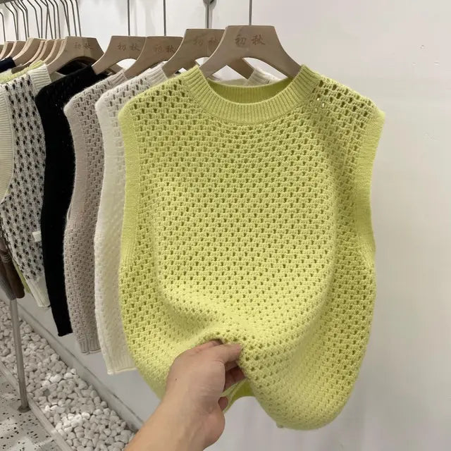 Pull sans manches femme col rond classique - Image 3