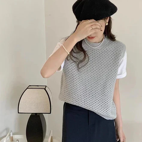 Pull sans manches femme col rond classique - Image 6