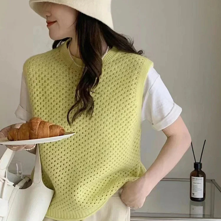 Pull sans manches femme col rond classique - Image 7