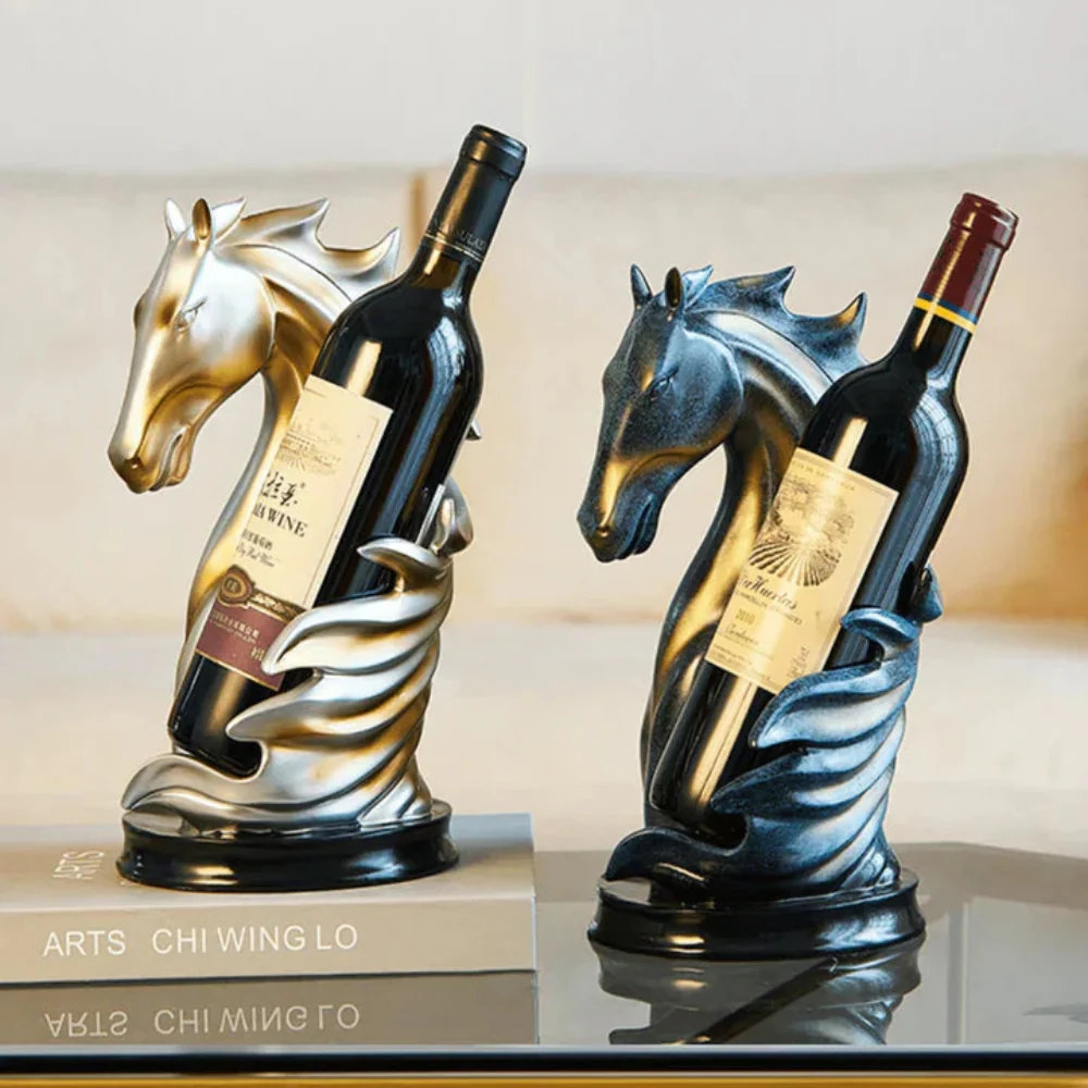 Casier à vin sculpté tête de cheval - Image 5