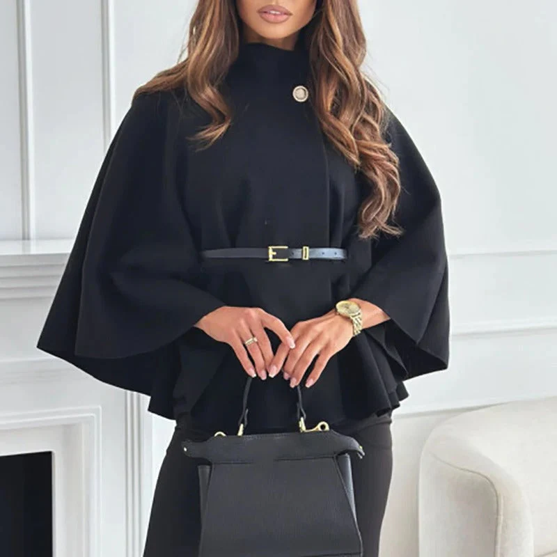 Vivienne – Cape femme drapée avec ceinture