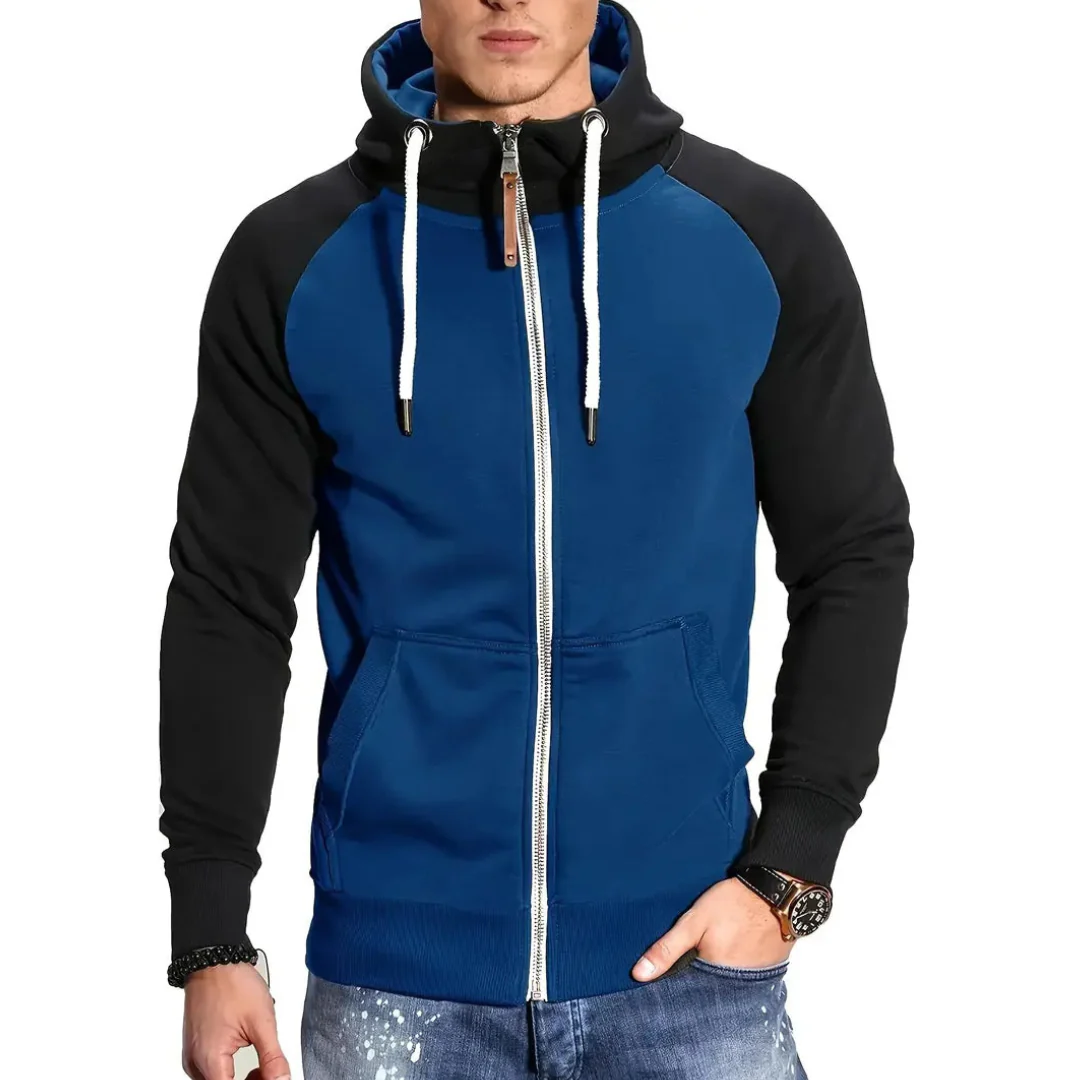 Sweat à capuche zippé homme colorblock - Image 3