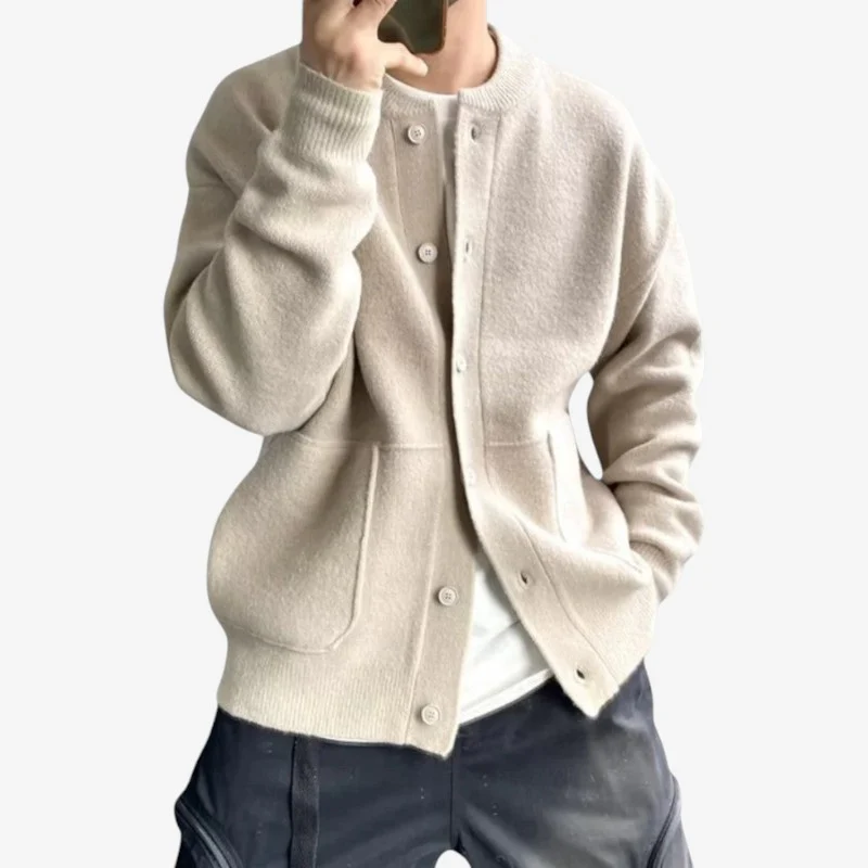 Cardigan homme boutonné col rond avec poches - Image 2