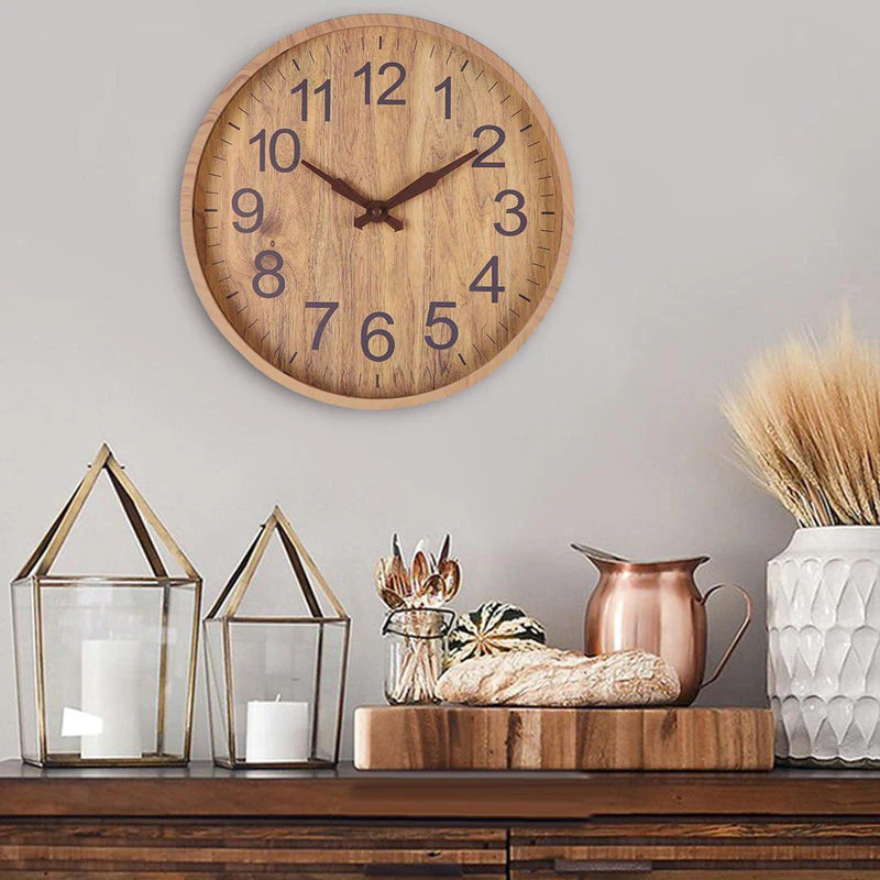 Horloge murale décorative WoodAura en bois naturel