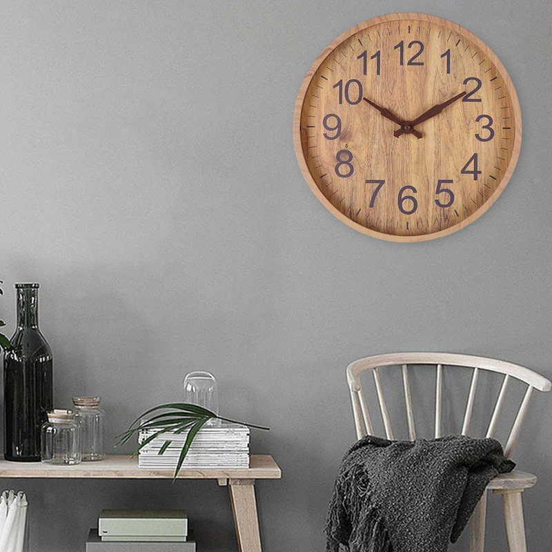 Horloge murale décorative WoodAura en bois naturel - Image 3