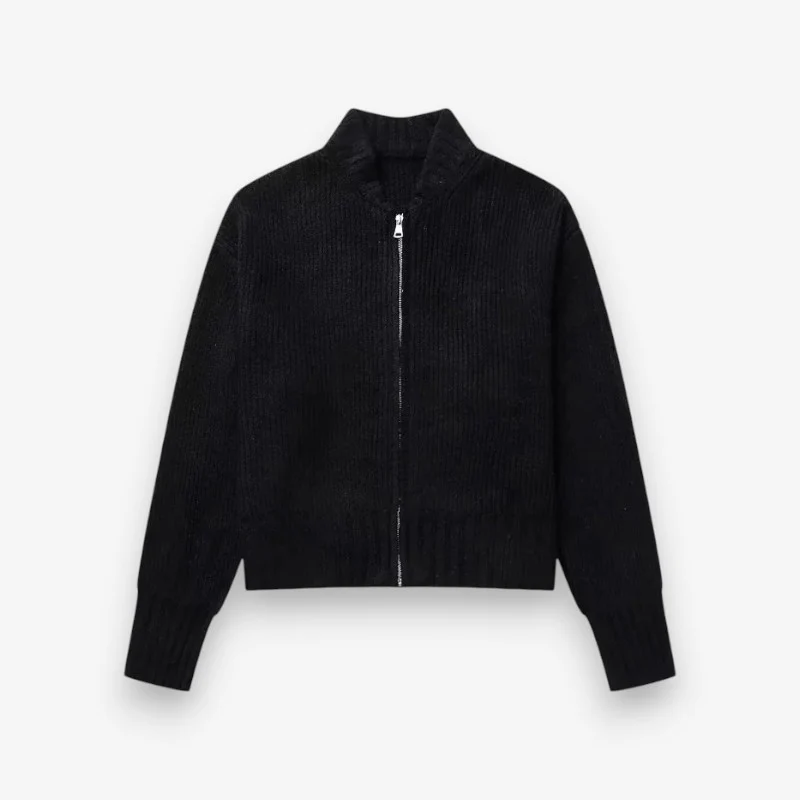 Veste femme zippée manches longues col rond - Image 2