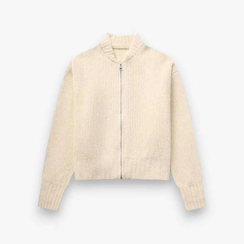 Veste femme zippée manches longues col rond - Image 3