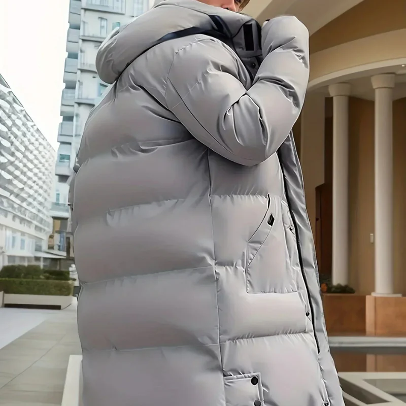 Manteau homme doublé manches longues avec poches zippées - Image 4
