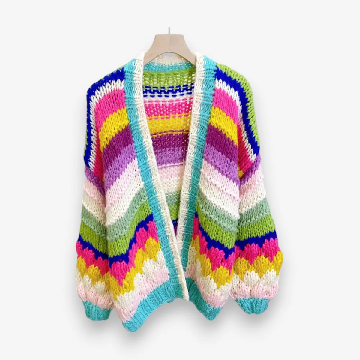 Zara – Gilet ample à manches longues et col en V avec motif imprimé