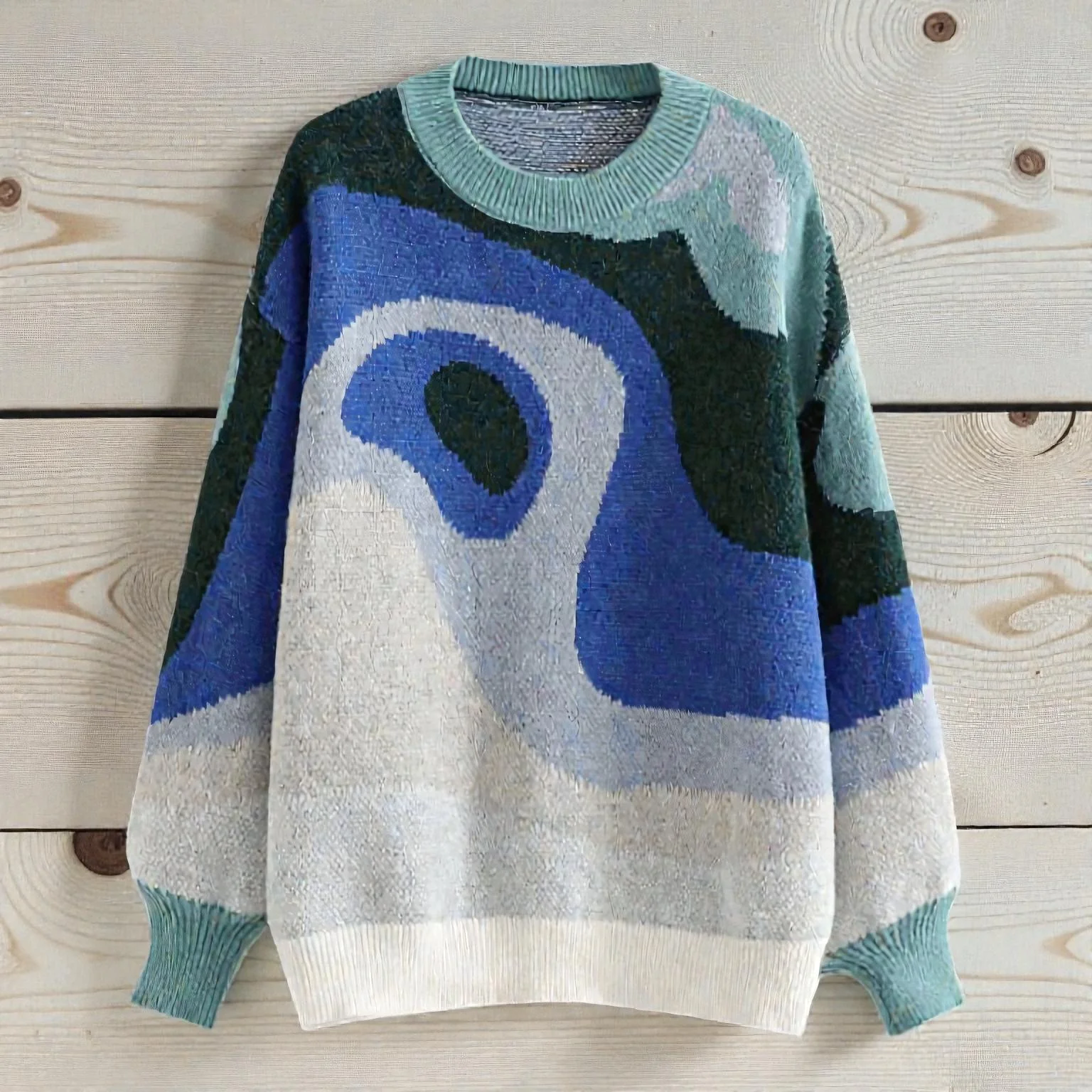 Pull femme ample manches longues col rond - Image 2