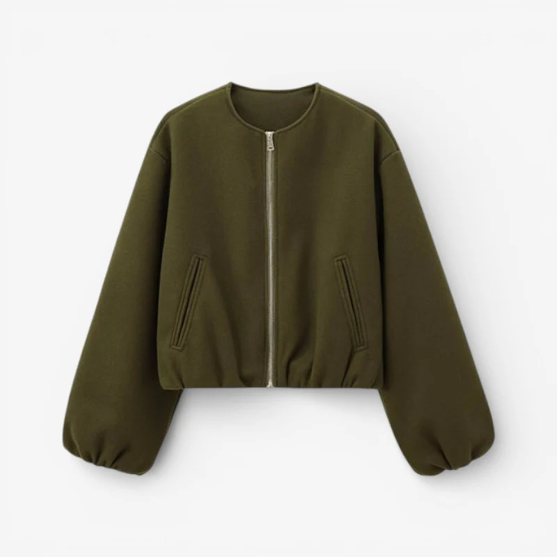 Zarela – Veste zippée à manches longues, col rond et poches - Image 2