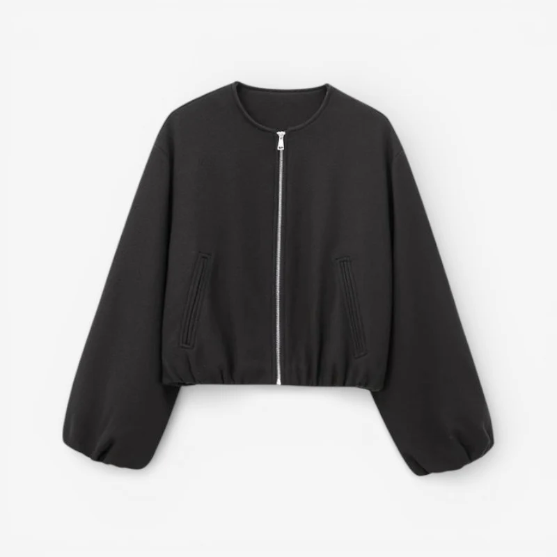 Zarela – Veste zippée à manches longues, col rond et poches - Image 5