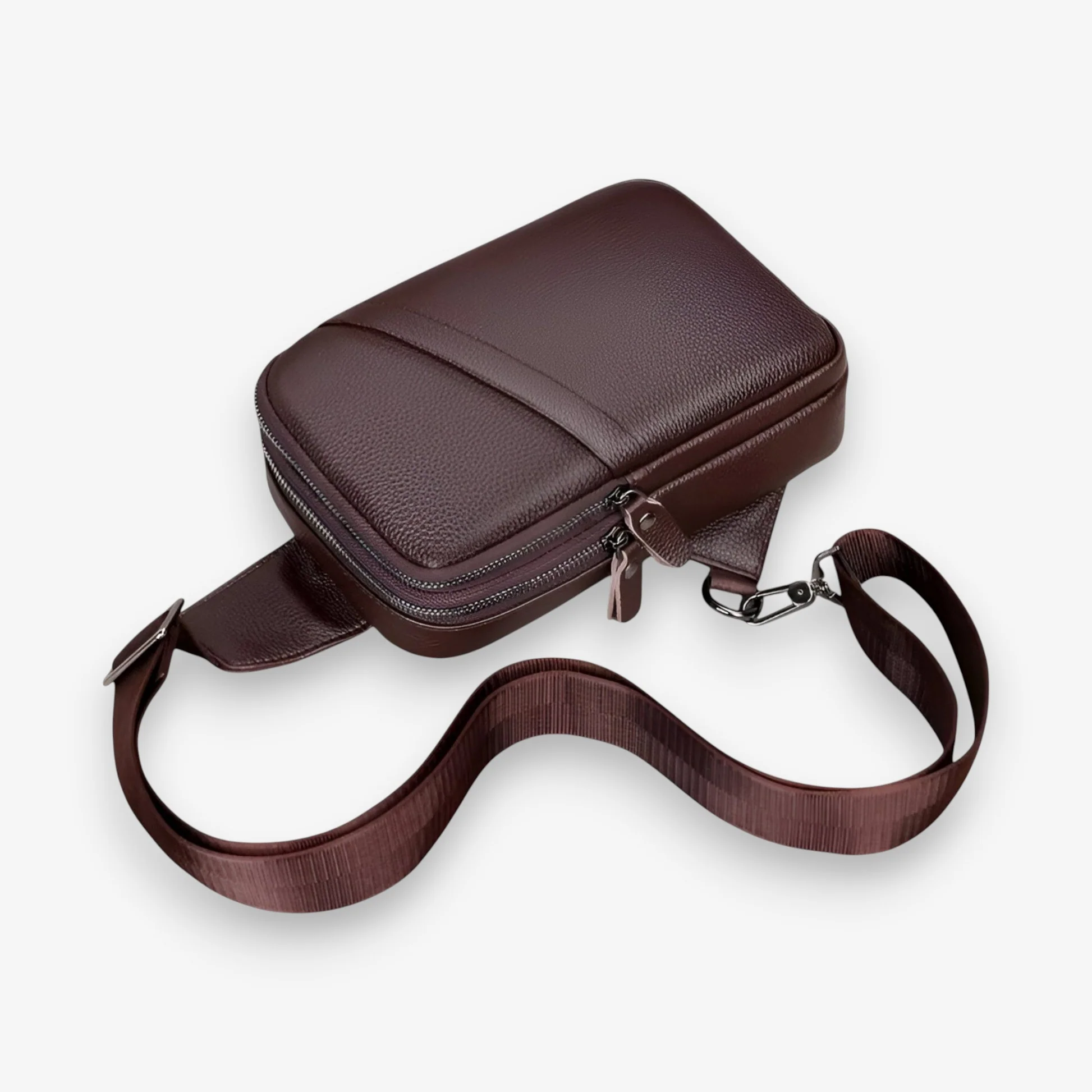 Zian - Sac bandoulière rectangulaire compact avec fermeture éclair - Image 2