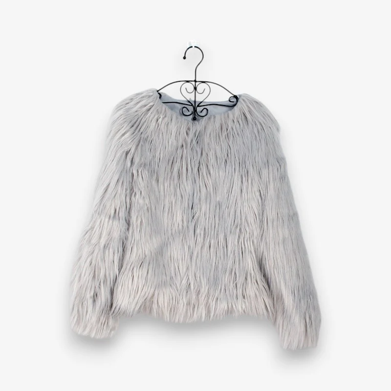 Ziva – Veste ample à manches longues en fausse fourrure avec type rond - Image 6