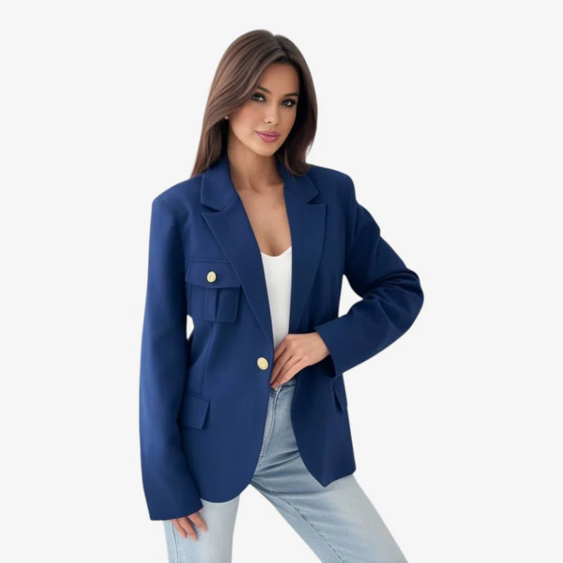 Zivara – Blazer à manches longues boutonné avec poches - Image 3
