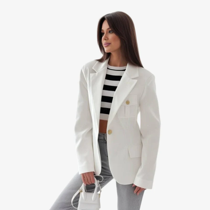 Zivara – Blazer à manches longues boutonné avec poches - Image 4