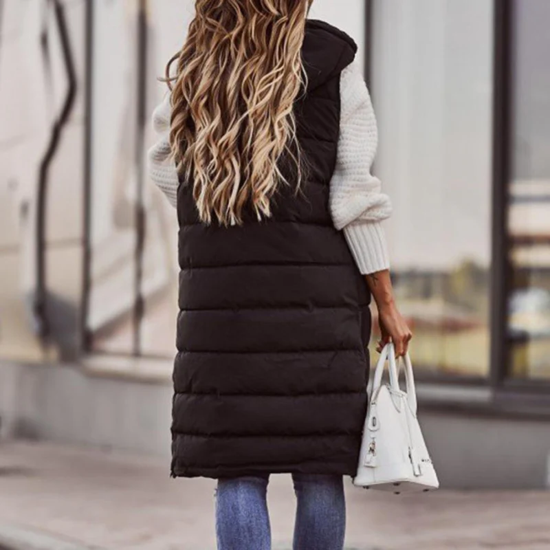 Manteau sans manches femme à capuche - Image 8